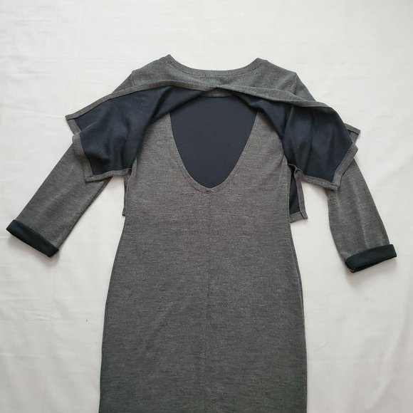 Forever 21 Women's Long Sleeve Cover-Up Style Bodycon Knit Gray Dress Size Small - Picture 11 of 13